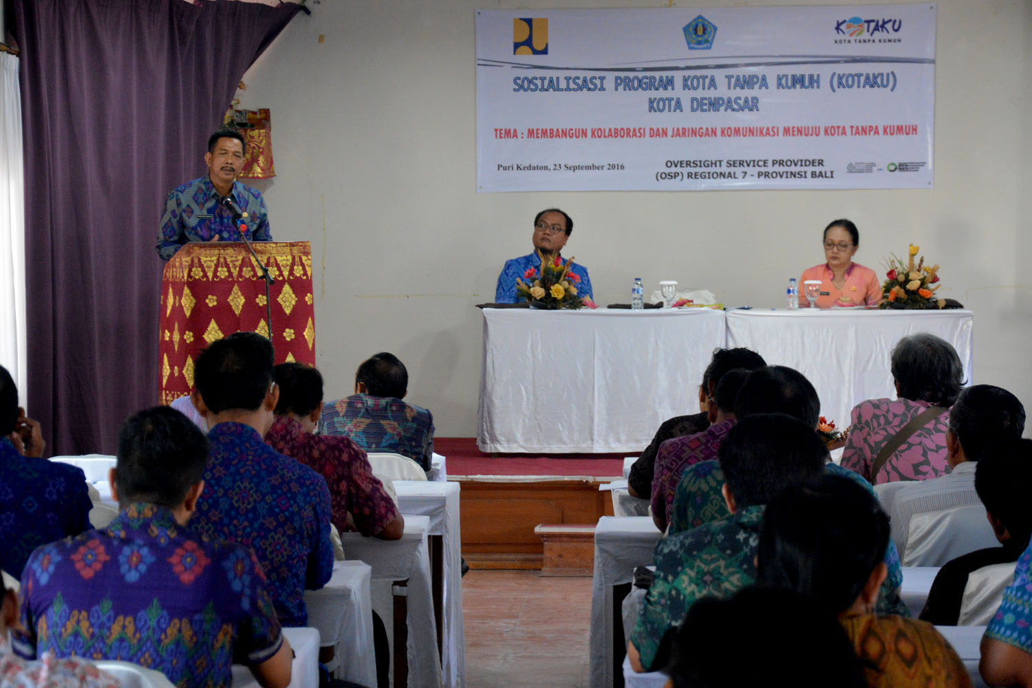 Sosialisasi dan Workshop Program Kota Tanpa Kumuh, Jumat (23/9) di Hotel Puri Kedaton Denpasar.  