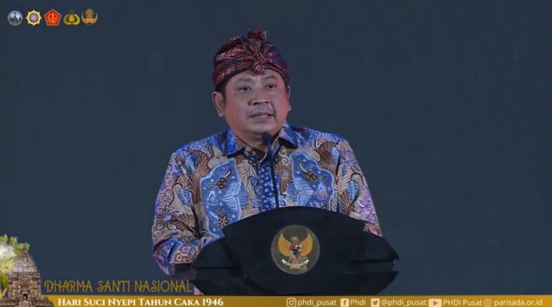 Sambutan Sekretaris Jenderal Kementerian Agama RI pada Acara Dharma Santhi Nasional: Tema Kegiatannya Sangat Menginspirasi